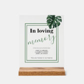 Monstera In liefdevolle herinnering Huwelijk Acryl Bord (Voorkant)