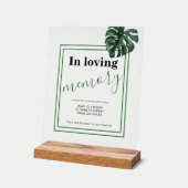 Monstera In liefdevolle herinnering Huwelijk Acryl Bord (Hoek)