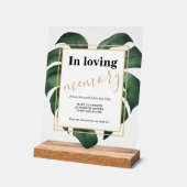 Monstera In liefdevolle herinnering Huwelijk Acryl Bord (Hoek)