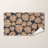 Monstera in Tan en Zwart Bad Handdoek (Handdoek)
