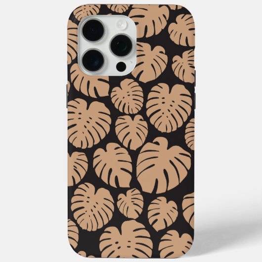 Monstera in Tan en Zwart Case-Mate iPhone Case (Achterkant)