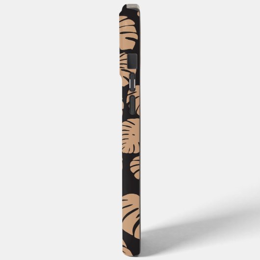 Monstera in Tan en Zwart Case-Mate iPhone Case (Achterkant / Links)