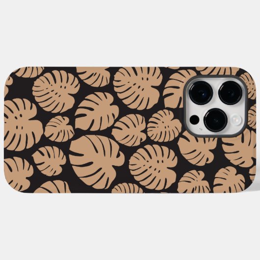 Monstera in Tan en Zwart Case-Mate iPhone Case (Achterkant (horizontaal))