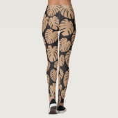 Monstera in Tan en Zwart Leggings (Achterkant)