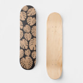 Monstera in Tan en Zwart Persoonlijk Skateboard (Voorkant)