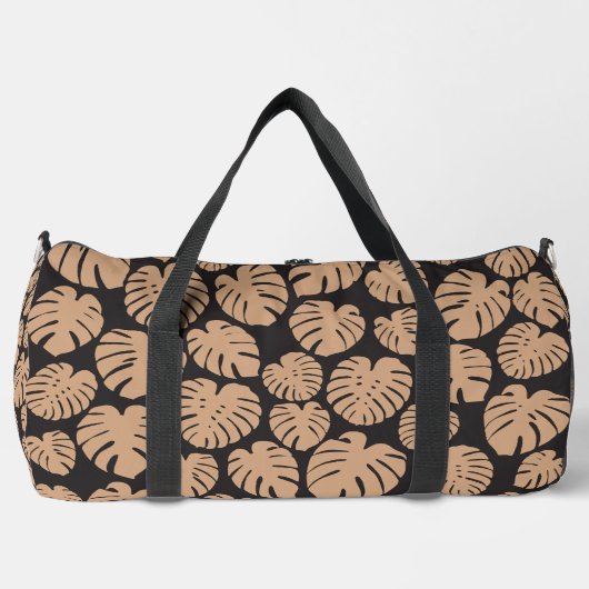 Monstera in Tan en Zwart Plunjezak (Voorkant)