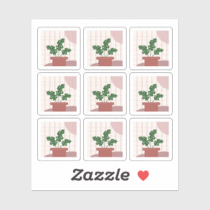 Monstera Kamerplant Frames Boho Sticker
