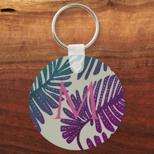 Monstera-knop sleutelhanger (Voorkant)