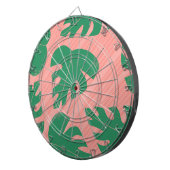 Monstera laat Abstracte streekpatroon achter Dartbord (Voorkant Rechts)