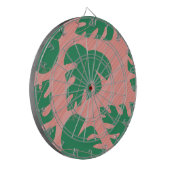 Monstera laat Abstracte streekpatroon achter Dartbord (Voorkant Links)