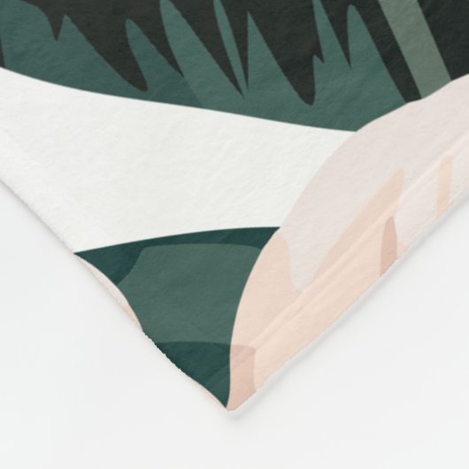 Monstera laat hibiscus achter fleece deken (Hoek)