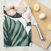 Monstera laat hibiscus achter theedoek (Quarter Fold)