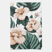 Monstera laat hibiscus achter theedoek (Verticaal)