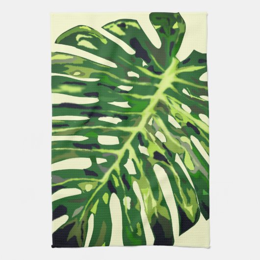 Monstera laat keukenhanddoek (Verticaal)