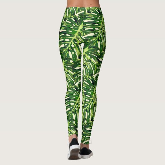 Monstera laat Leggings groen (Achterkant)