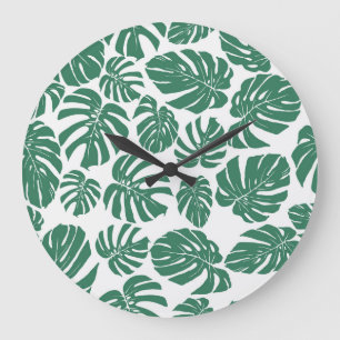 Monstera laat naadloos, decoratief patroon achter. grote klok