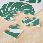 Monstera laat naadloos, decoratief patroon achter. legpuzzel (Zijkant)