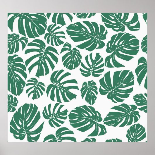 Monstera laat naadloos, decoratief patroon achter. poster (Voorkant)