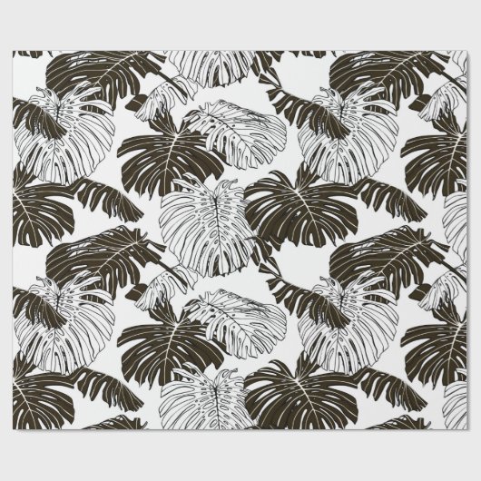 Monstera laat naadloos patroon achter cadeaupapier (Vlak)