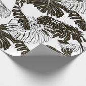 Monstera laat naadloos patroon achter cadeaupapier (Hoek)
