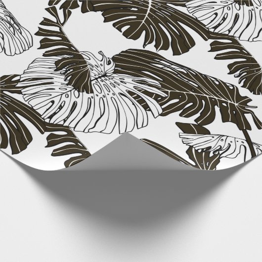 Monstera laat naadloos patroon achter cadeaupapier (Hoek)