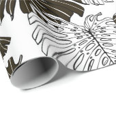 Monstera laat naadloos patroon achter cadeaupapier (Rol Hoek)