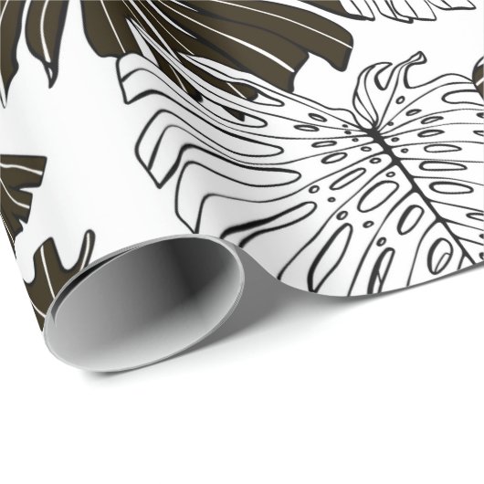 Monstera laat naadloos patroon achter cadeaupapier (Rol Hoek)