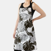 Monstera laat naadloos patroon achter schort (Insitu)