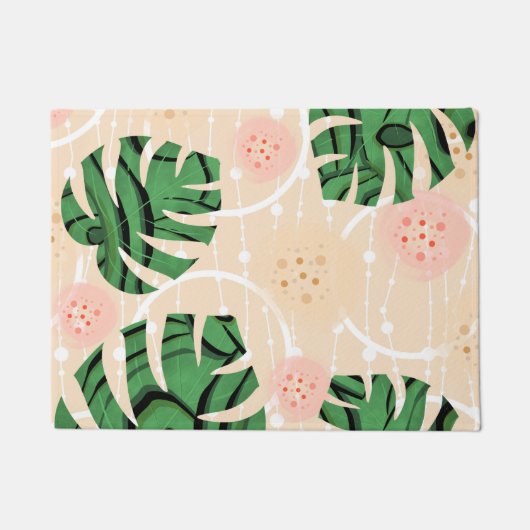Monstera laat roze bladeren. deurmat (Voorkant)