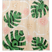 Monstera laat roze bladeren. douchegordijn (Voorkant)