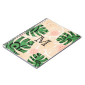 Monstera laat roze bladeren. notitieboek (Linkerzijde)