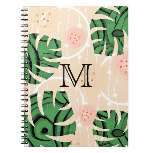 Monstera laat roze bladeren. notitieboek (Voorkant)