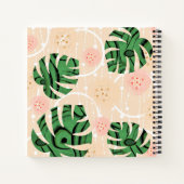 Monstera laat roze bladeren. notitieboek (Achterkant)