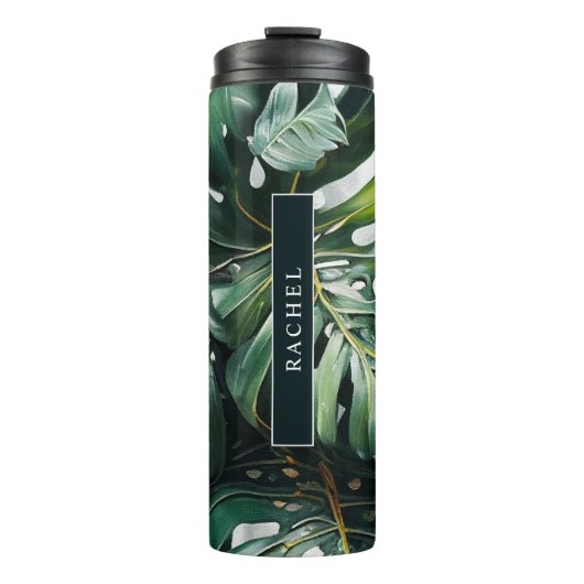 Monstera laat tropische thermische getumbler achte thermosbeker (Voorkant)