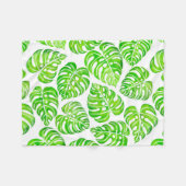 Monstera laat waterverf fleece deken (Voorkant (Horizontaal))