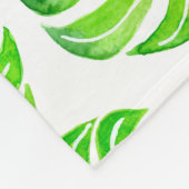 Monstera laat waterverf fleece deken (Hoek)