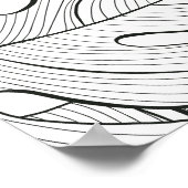 Monstera laat zwart wit patroon poster (Hoek)