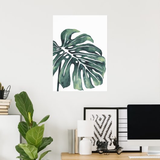 Monstera Leaf 4 Poster (Thuiskantoor)