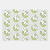 Monstera Leaf Abstract Plant Illustratie grijs Inpakpapier Vel (Voorkant 2)