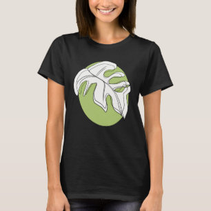 Monstera Leaf Abstract Plant Illustratie Groen T-shirt