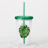 Monstera Leaf Acryltumbler Greenery Acryl Drinkbeker (Voorkant)