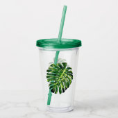 Monstera Leaf Acryltumbler Greenery Acryl Drinkbeker (Achterkant)