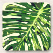 Monstera Leaf Beverage Coaster Leaves Green Bier Onderzetter (Voorkant)