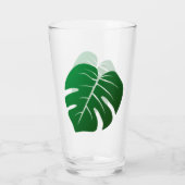 Monstera Leaf Botanical Design Drink glas (Achterkant)