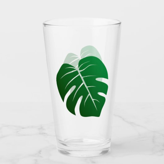 Monstera Leaf Botanical Design Drink glas (Voorkant)
