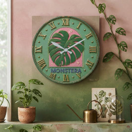 Monstera Leaf Botanical Grote Klok