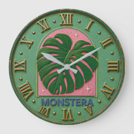 Monstera Leaf Botanical Grote Klok