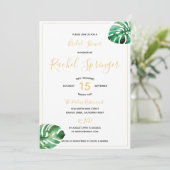 Monstera Leaf Bridal Shower Kaart (Staand voorkant)