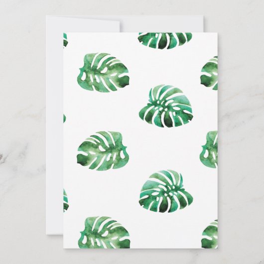 Monstera Leaf Bridal Shower Kaart (Achterkant)