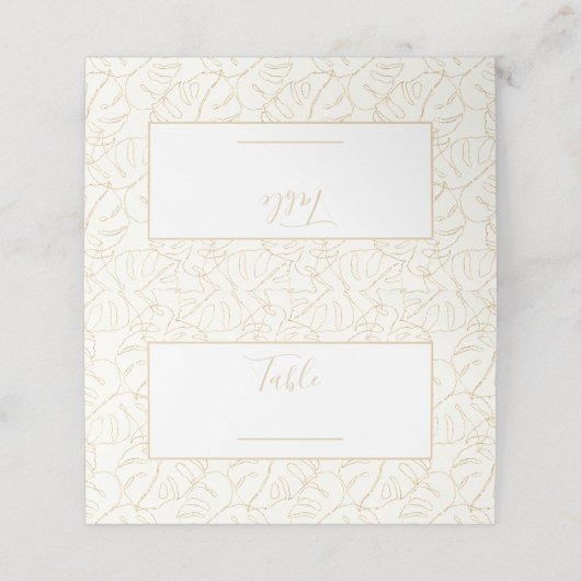 Monstera leaf bruiloft receptietnummer plaats plaatskaartje (Buitenkant ongevouwen)